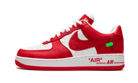 Louis Vuitton Nike Air Force 1 Låg av Virgil Abloh Vit Röd