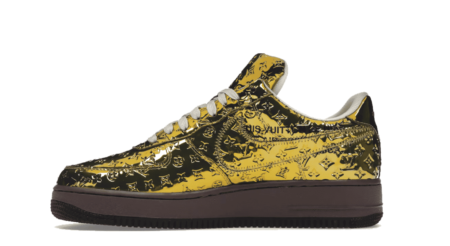 Louis Vuitton Nike Air Force 1 Low By Virgil Abloh Oro Metálico