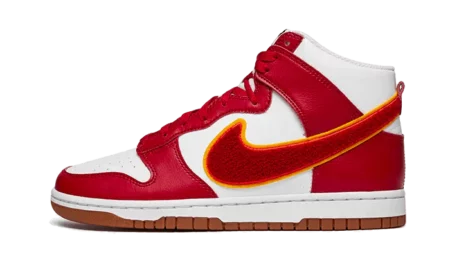 Dunk High Chenille Swoosh Wit Gym Red
